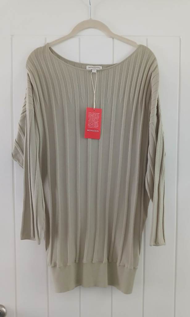 Monsoon Green Ribbed Jumper – Brand New with Tags, Size Small