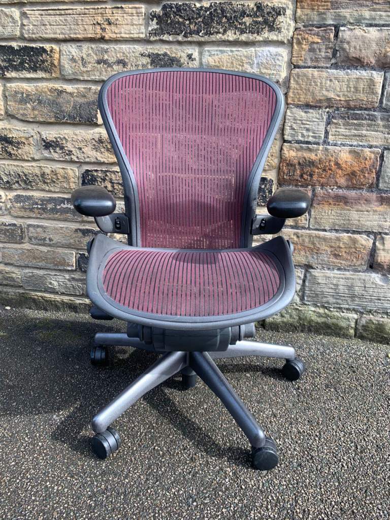 Herman Miller Aeron withRed Mesh Fully-Loaded chair, Size B (Lumbar Support & Forward Tilt).£440 ech