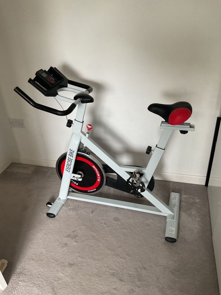 Exercise Bike – Good Condition, White and Red