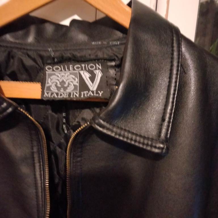 Men's leather jacket large 
