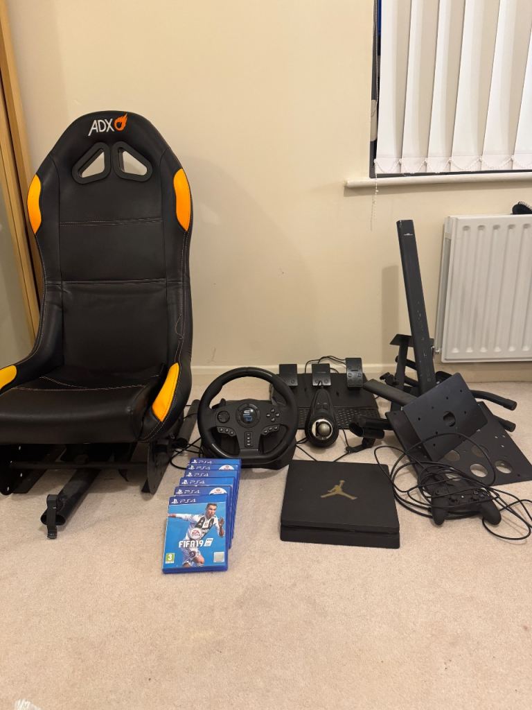 Racing sim cockpit with ps4 and 6 games Controller Bundle