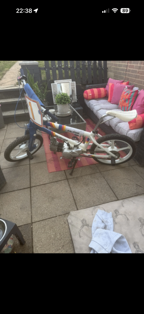 Raleigh Burner mk2  BMX 90cc Engine Custom Show Bike Honda C90 Style and burner 