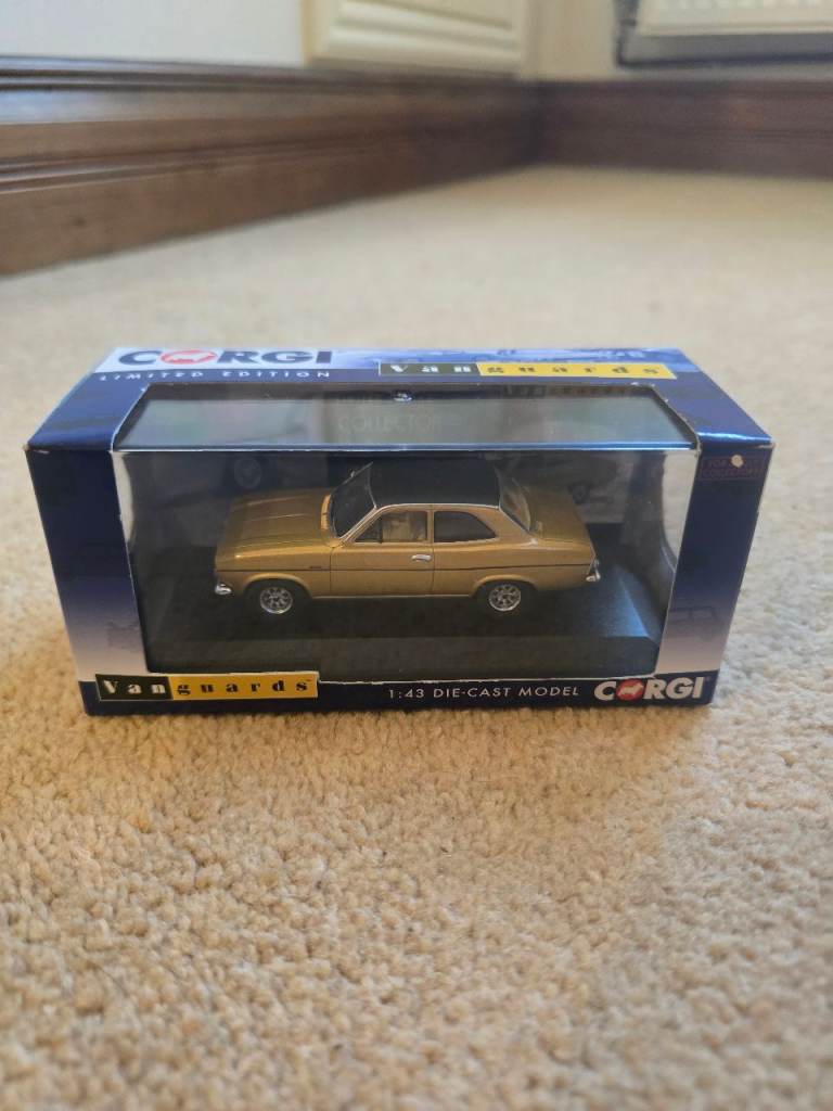 Corgi Vanguards Die-Cast Model VA09518, Ford Escort MK1 1300E, Amber Gold, 1/43 Scale.