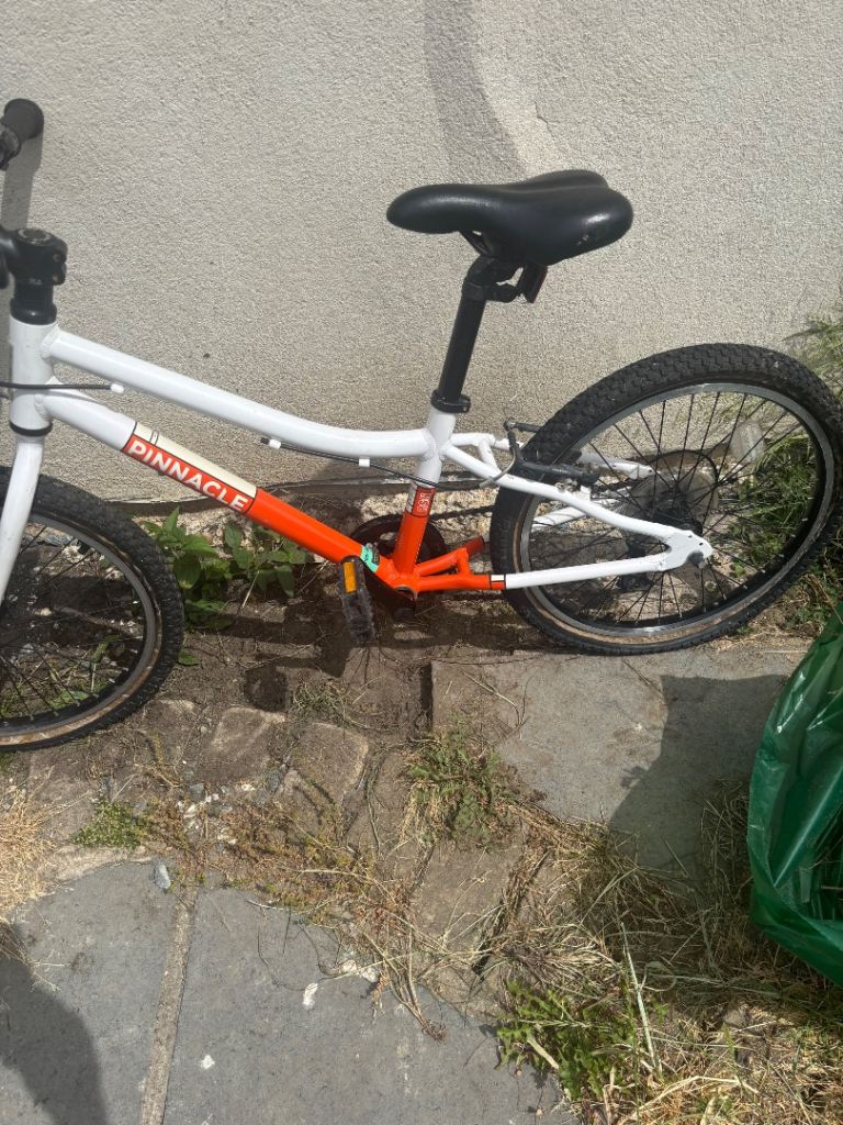 Pinnacle Kids Bike – White and Orange, Good Condition