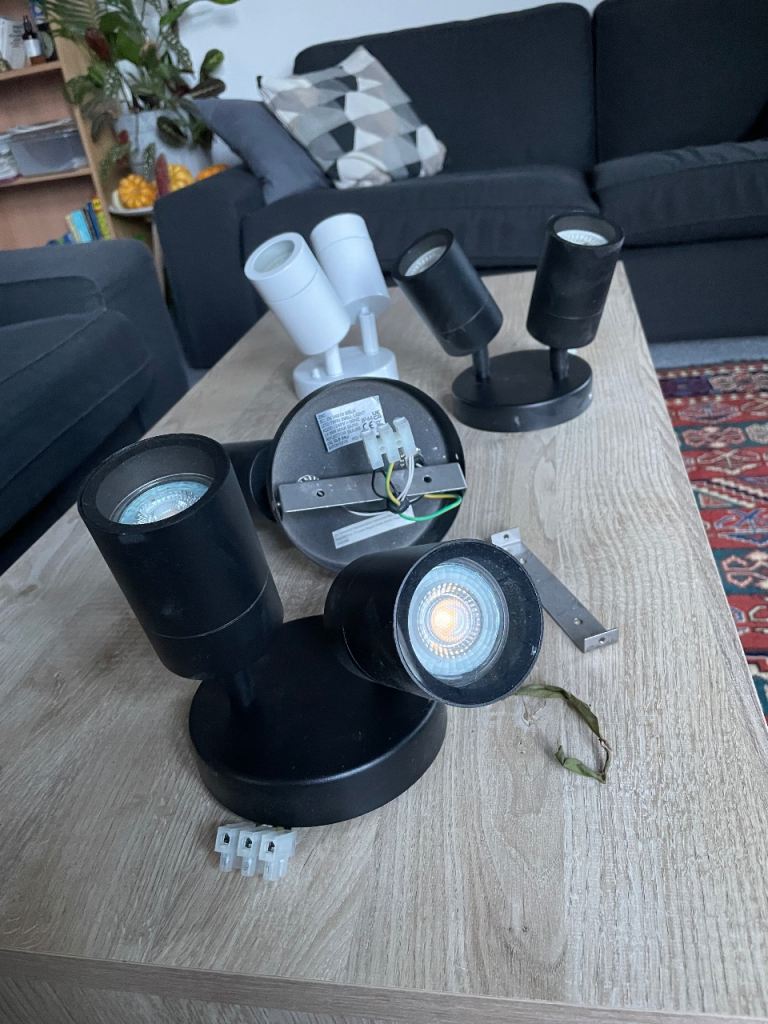 image for 2-light spotlight fixture 3 in mat black 1 in gloss white