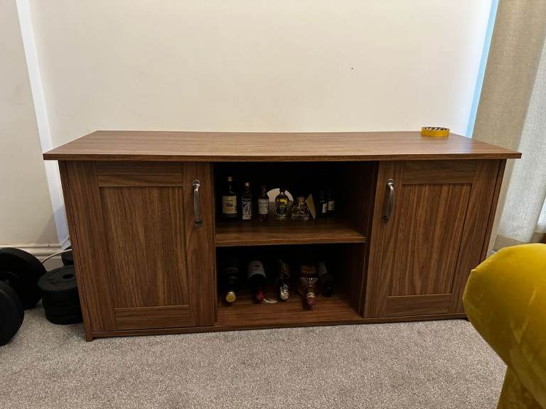 Assambled Argos Home Ohio 2 Door Low Sideboard & TV Unit-Walnut