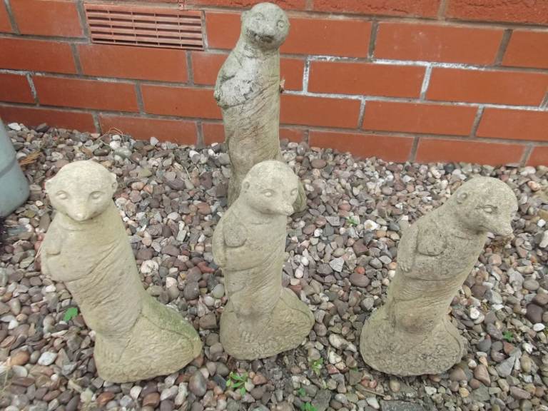 Meerkat Garden Ornaments x 4 LOT