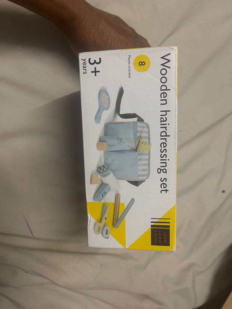 Brand new John Lewis Wooden Hairdressing Set