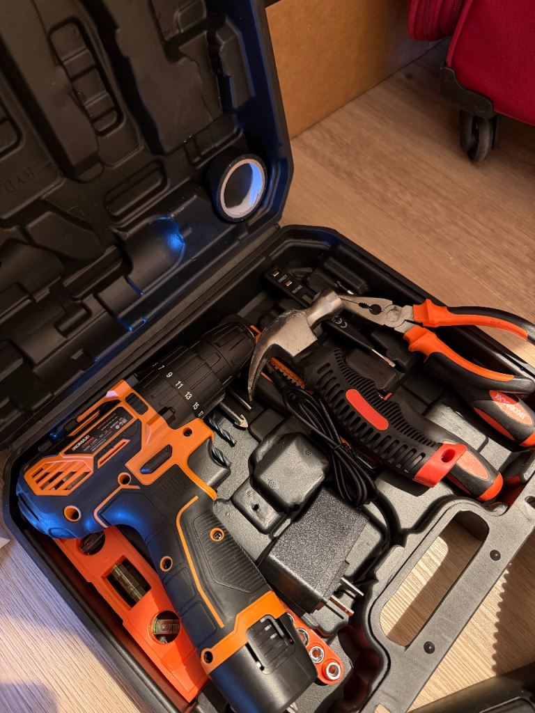 Cordless Drill & Hand Tools Set in Case