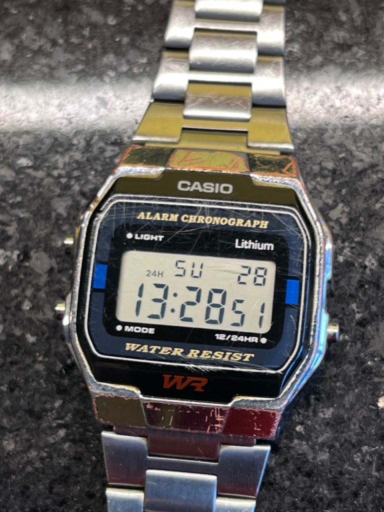 Casio Gents Stainless Steel Retro A163W Digital Watch