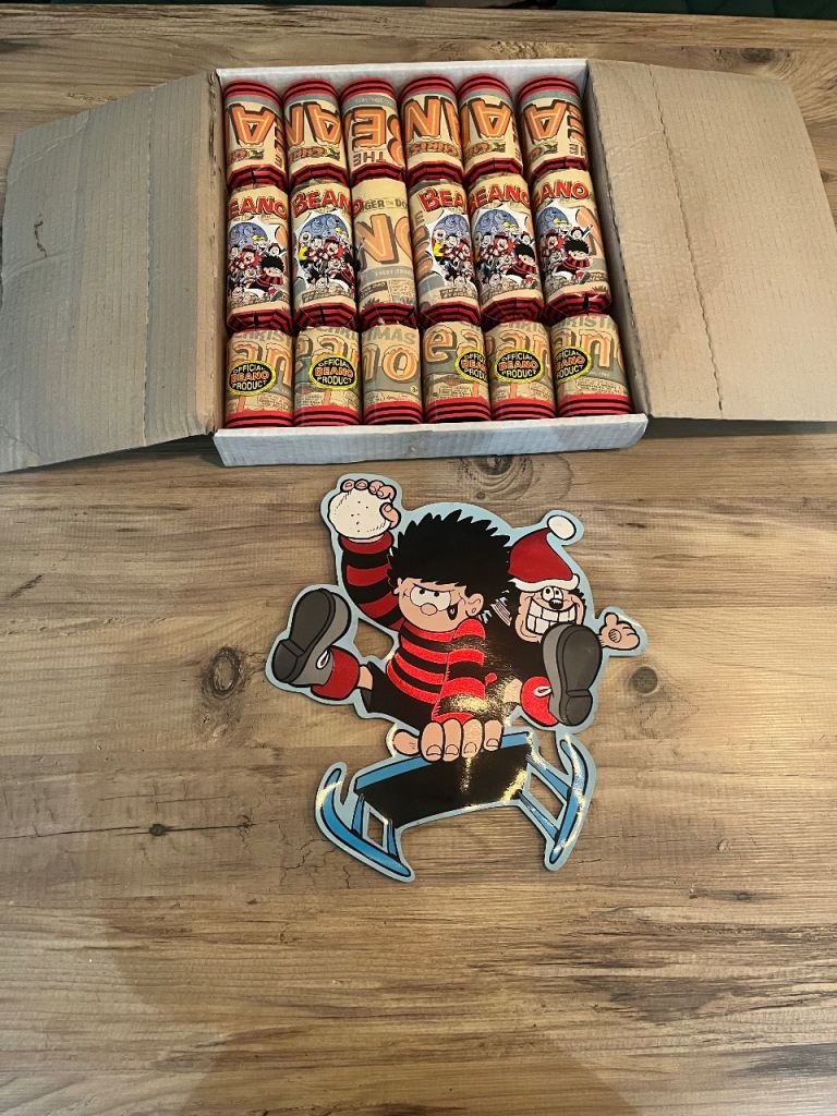 6 Vintage Beano Comic Christmas Crackers Rare Retro 1990s Collectors