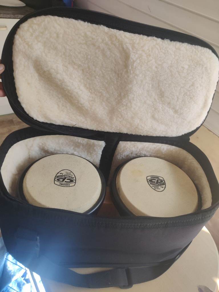 SP Percussion Bongos with Padded Carry Case – Good Condition