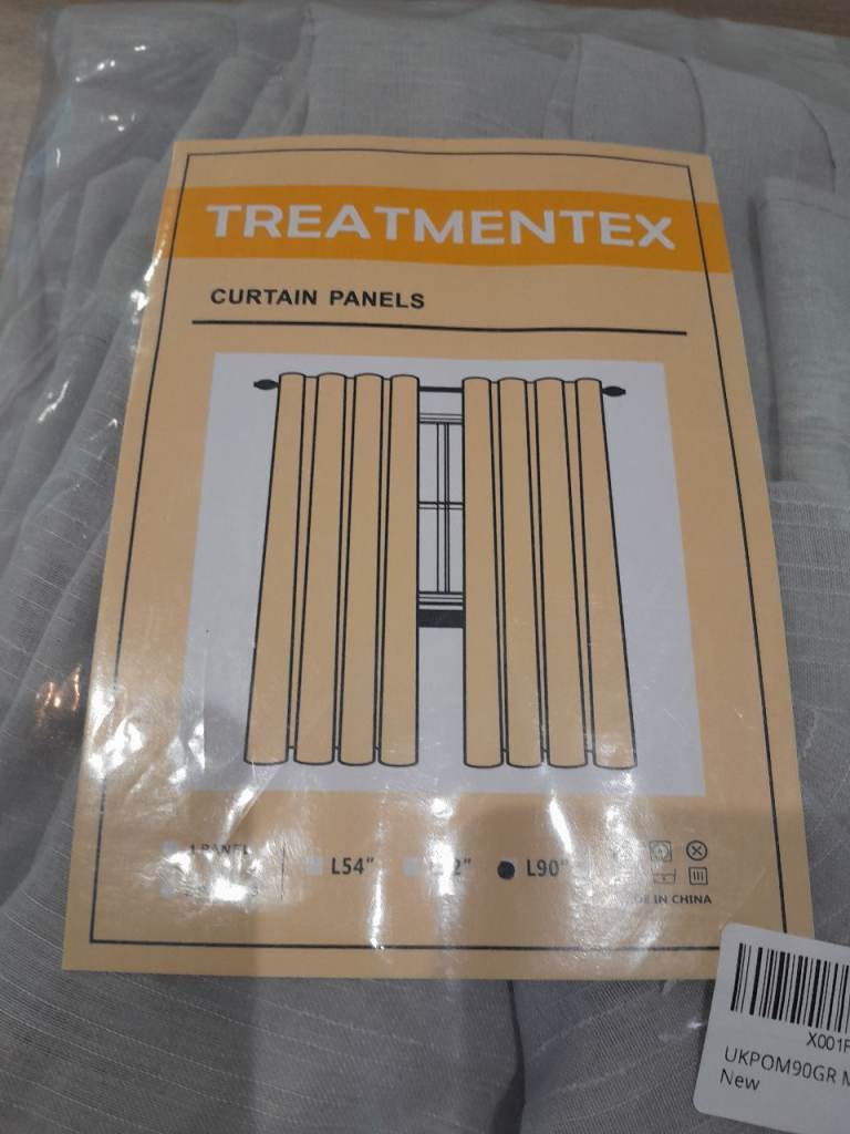 Brand New Grey Pencil Pleat Curtains 