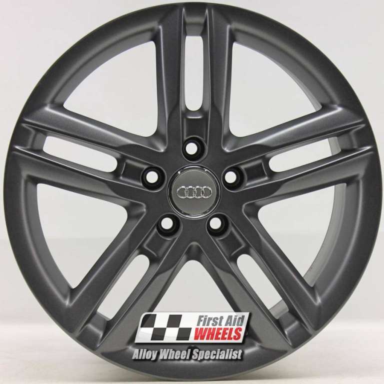 R580GS Swap AUDI A1 4X 17'' GENUINE 5 TWIN SPOKE SATIN CARBON GREY ALLOY WHEELS