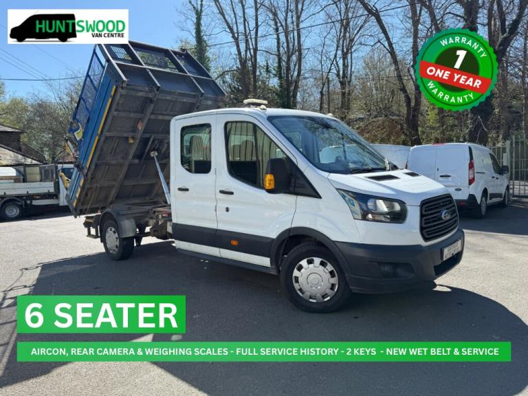 2019 FORD TRANSIT TIPPER 2.0L DIESEL WHITE 7 SEATER CREW DOUBLE CAB - 65K - AC