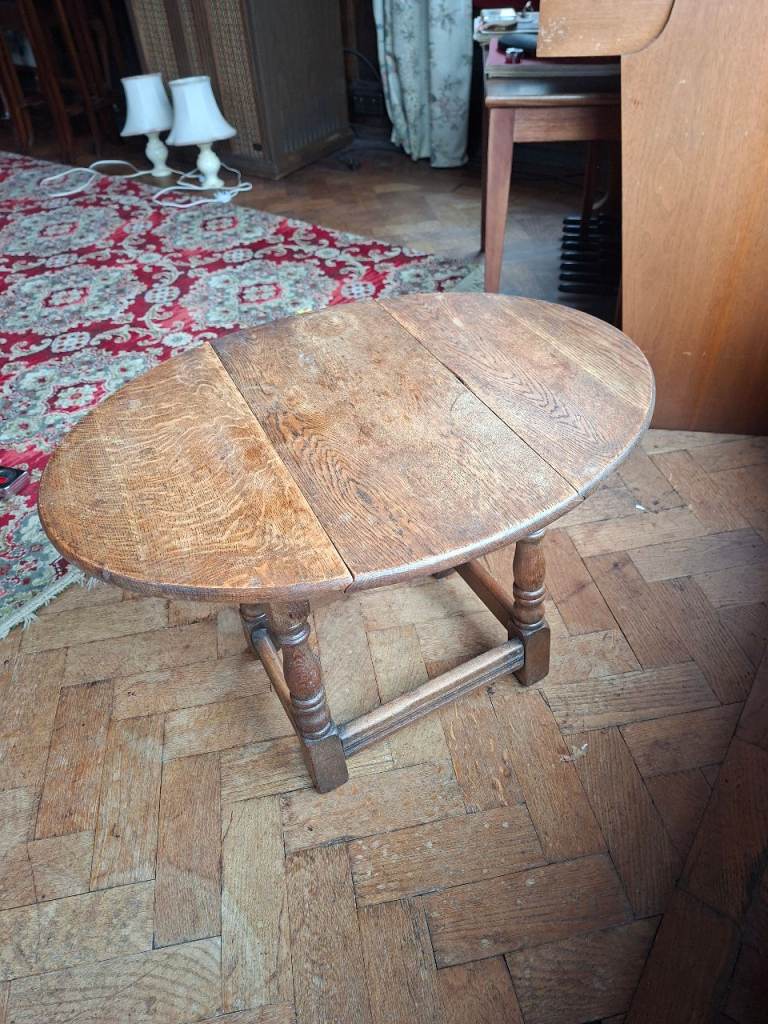 Solid Wood Drop Leaf Occasional Table – Good Condition