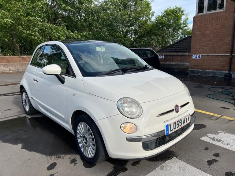 2009 FIAT 500 1.2 Lounge 3dr PETROL MANUAL WHITE PAN ROOF FSH AVG MILES MOT VGC