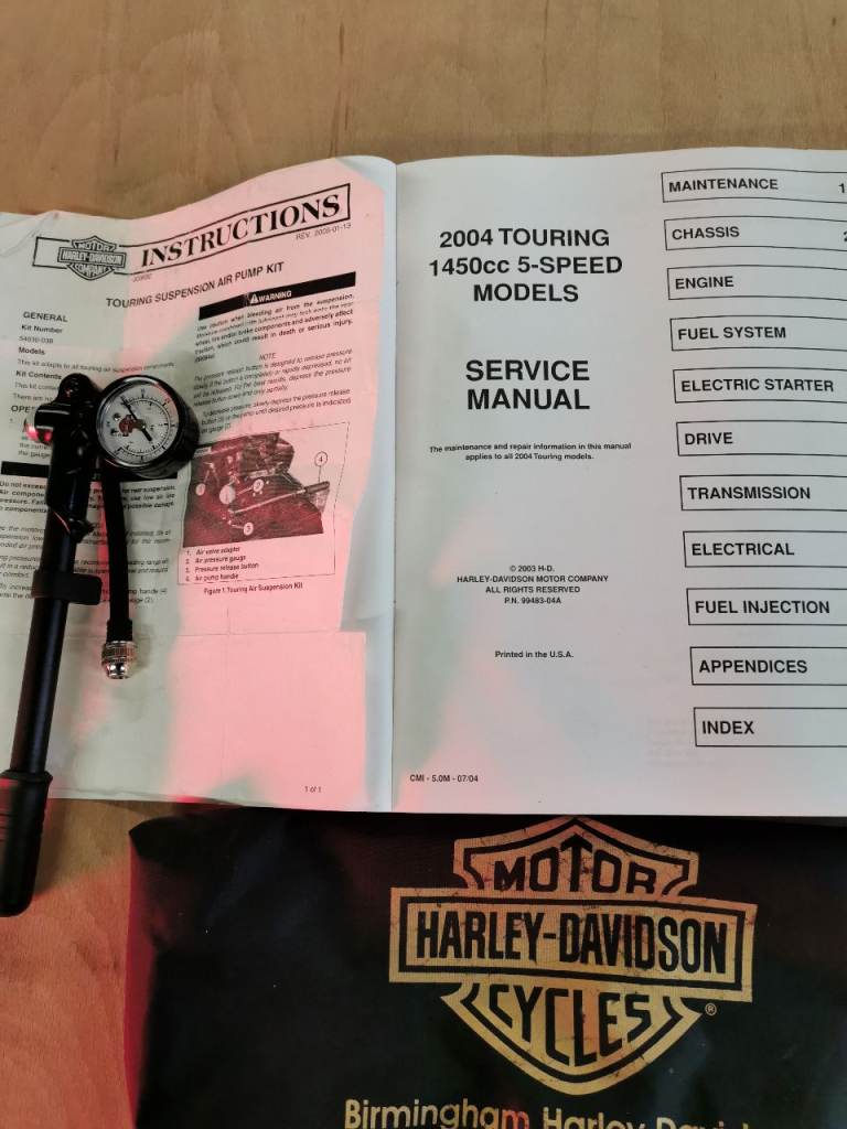 Harley Davidson Service Manual and Air Suspension Pump