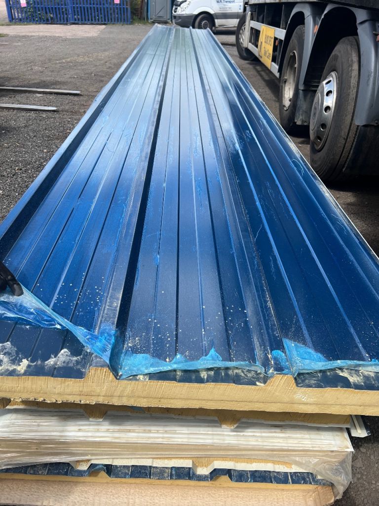 New Blue Composite Thermal Roof Sheets - 100mm Thick Panels