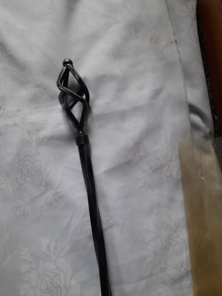 Black Metal Twisted Curtain Pole. New.