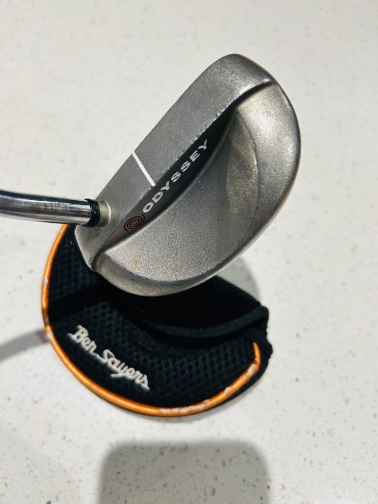 ODYSSEY DUAL FORCE 2 ROSSIE mid mallet PUTTER.  R/H.  w/ headcover.