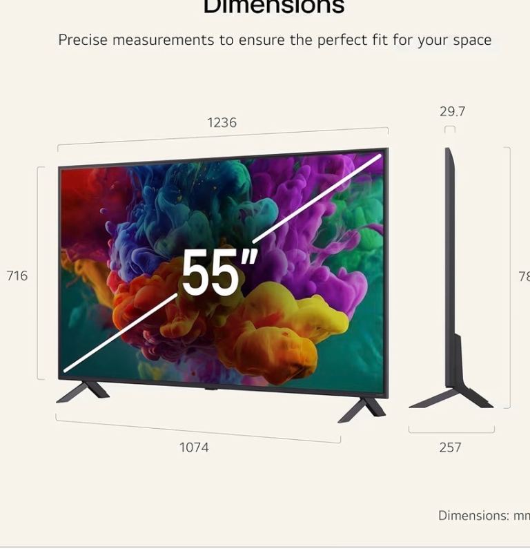 55-inch Smart TV – Good Condition, Black