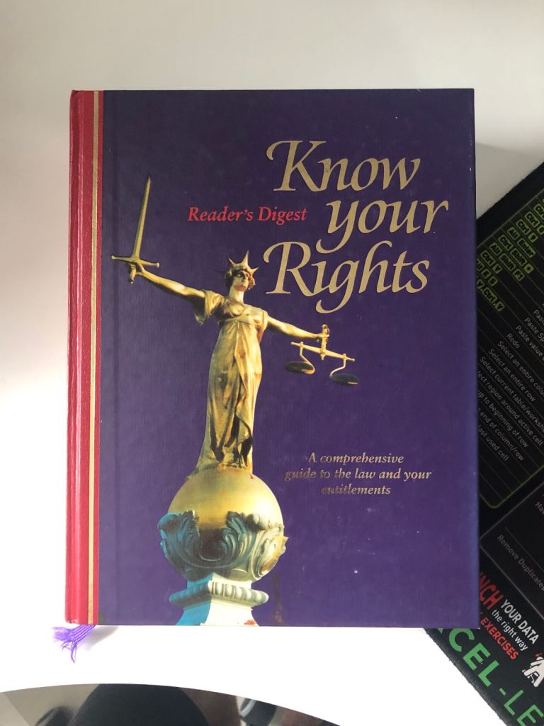 Reader's Digest 'Know Your Rights' Book – Hardback, Very Good Condition