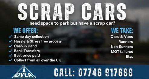 ♻️ SELL MY CAR - SCRAP MY CAR - REMOVE MY CAR - BEST PRICES PAID💲 - SELL MY VAN BIKE ♻️