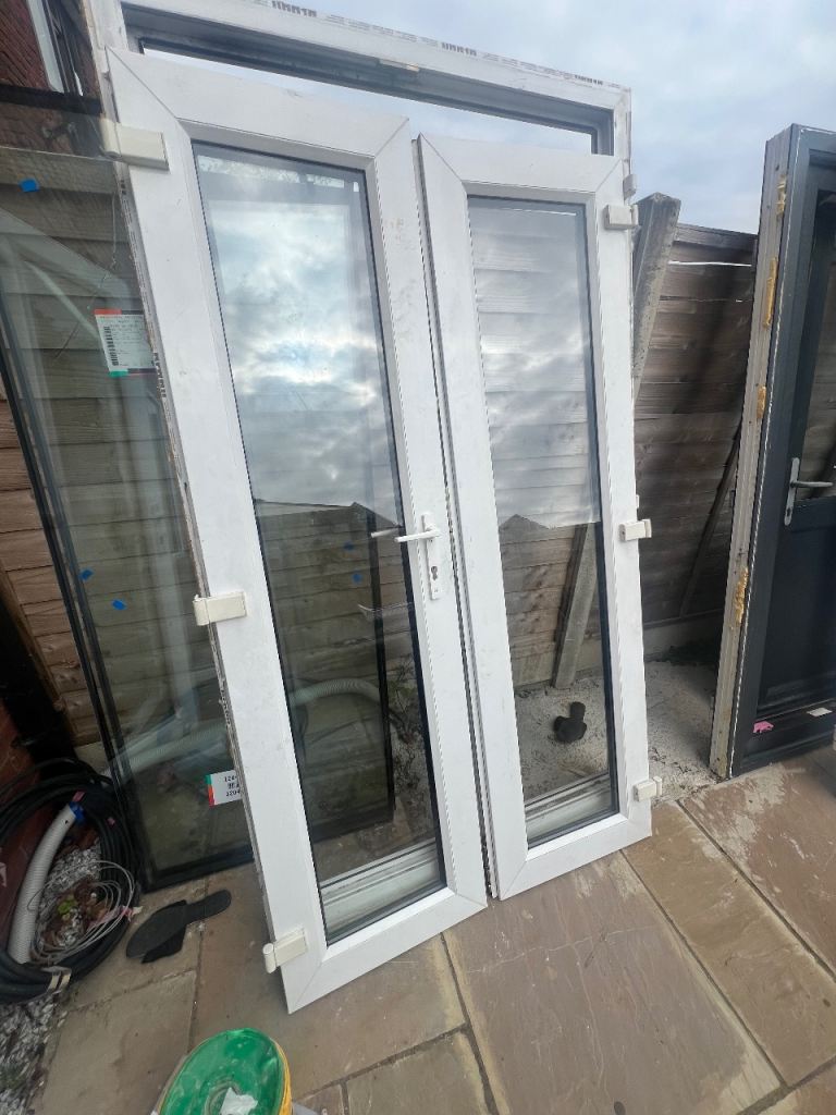 White UPVC French doors (Set21)