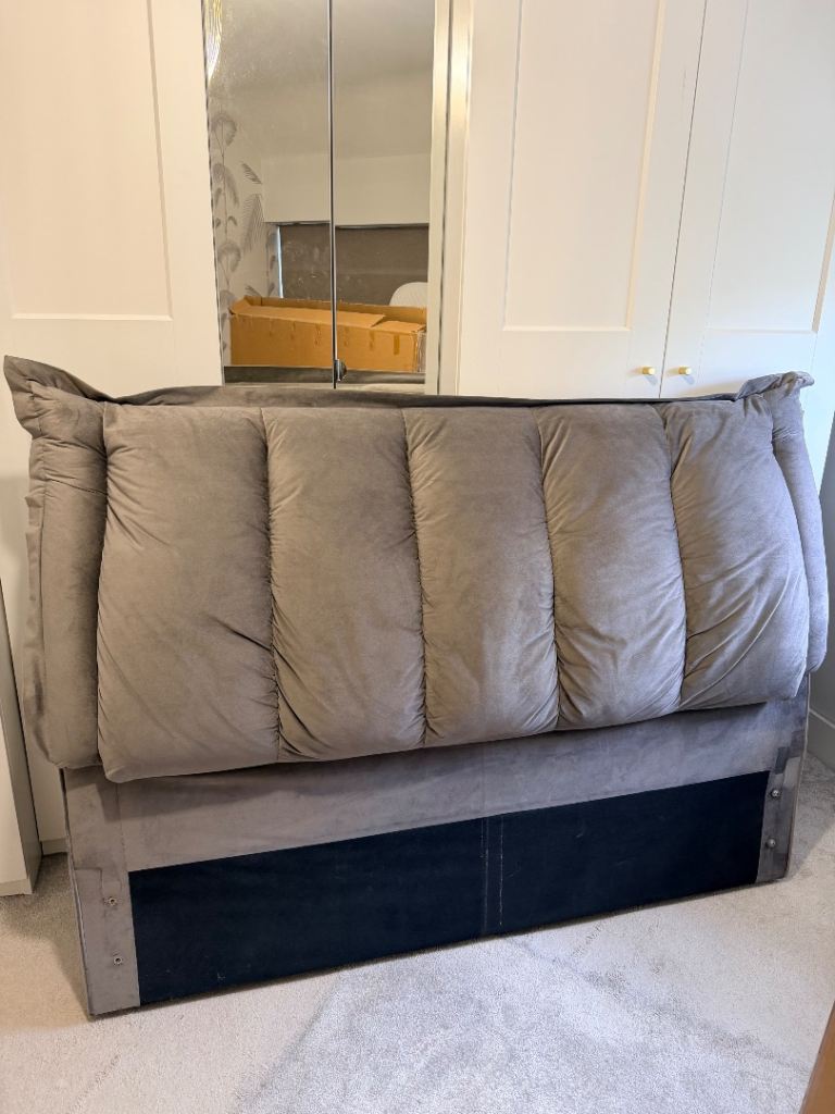 Grey Fabric Headboard for king Bed