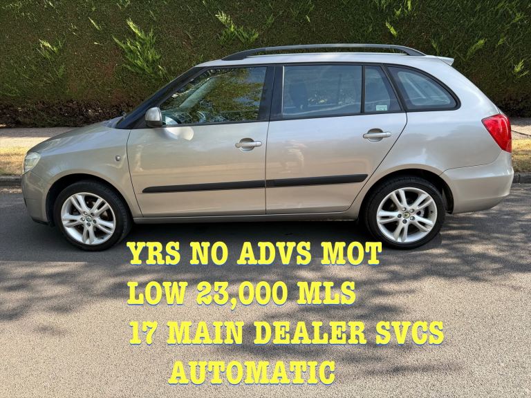 SKODA FABIA AUTOMATIC 23,000MLS 17SVCS 3 MTH WARTY YRS NO ADVS MOT 1.6 PETROL IMMACULATE 