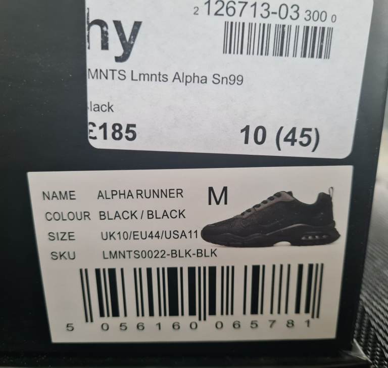 New LMNTS mens trainers Size 10