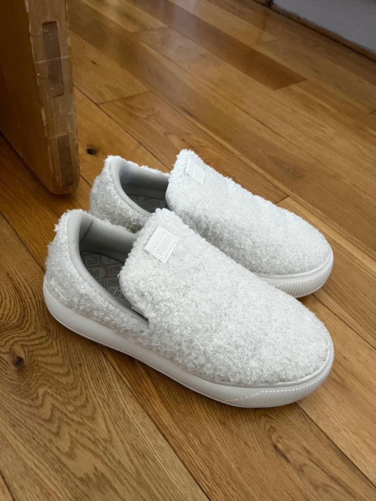 Puma Sherpa Slip-On Trainers - White, Size 7.5