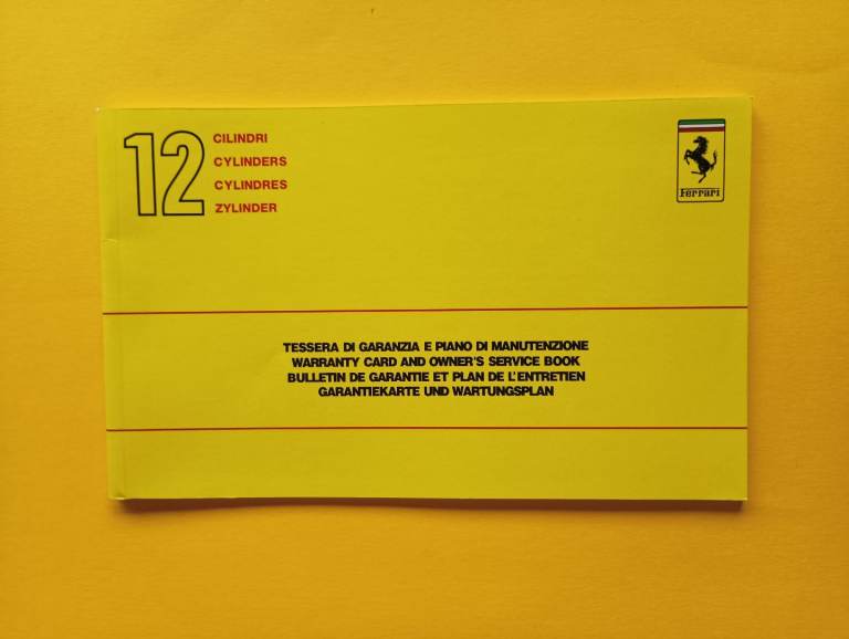 Ferrari Testarossa or 412 warranty book service 
