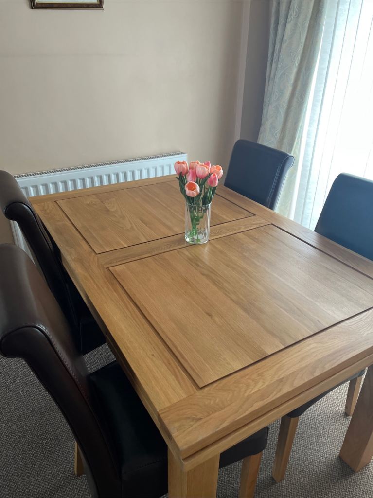 Oak Furniture Land Extending Table And 4 Chairs seats up to 8