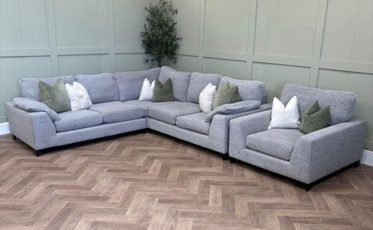 DFS Euphoria Breeze Plain Corner Sofa & Armchair