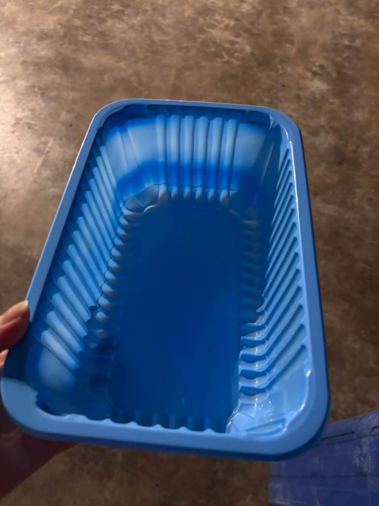 Blue Plastic Food Container Tray 3L