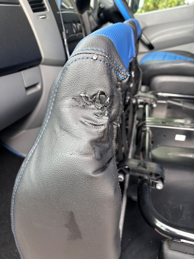 VW Crafter Punched Leather Style Seat Covers - Blue