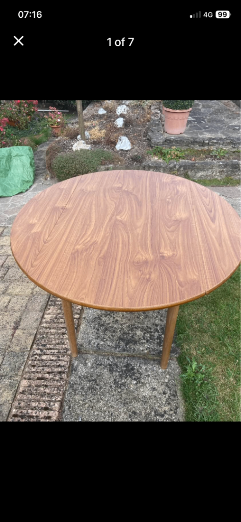 Small Teak Drop Leaf Dining Table 