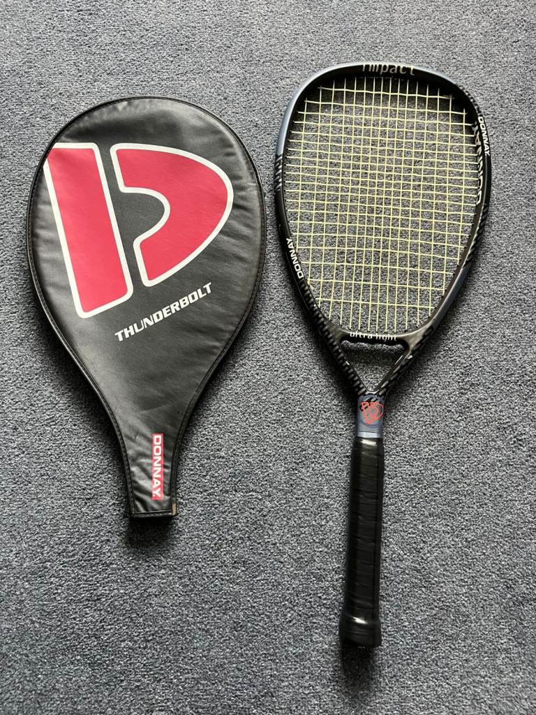 Donnay Impact Ultra-Light Tennis / Racquetball Racket – USL 4 – + Donnay Thunderbolt Cover
