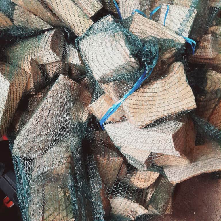 Small bags of firewood