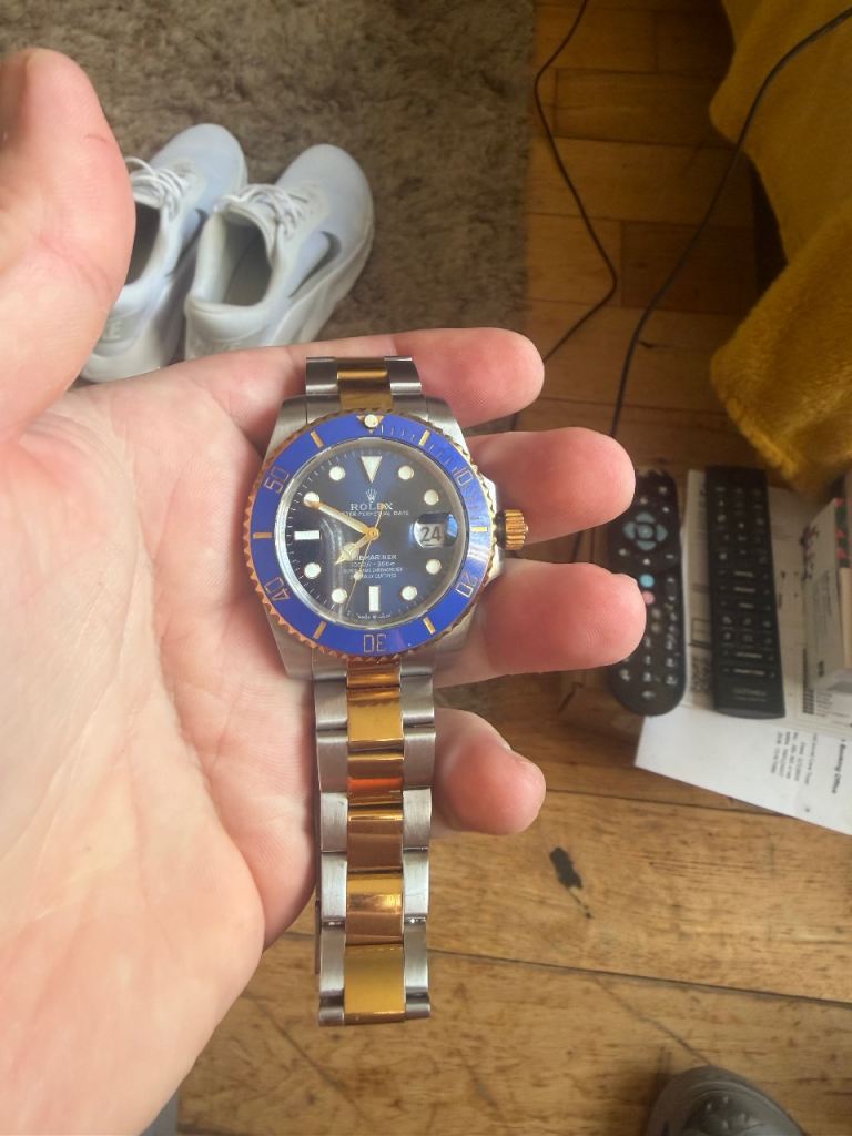 Men’s designer watch Two-Tone Blue & Gold Watch – Good Condition