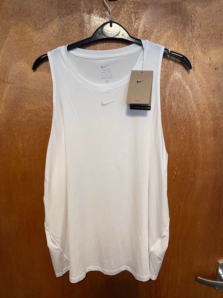 Womens Nike One Dri-Fit Sleeveless Training Top - White - (Size XL) – Good Condition