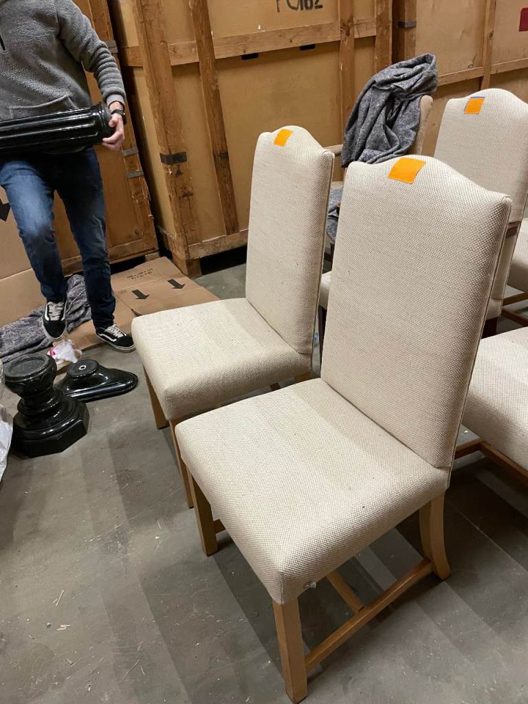 High backed fully upholstered Dining Chairs with Beech Frames