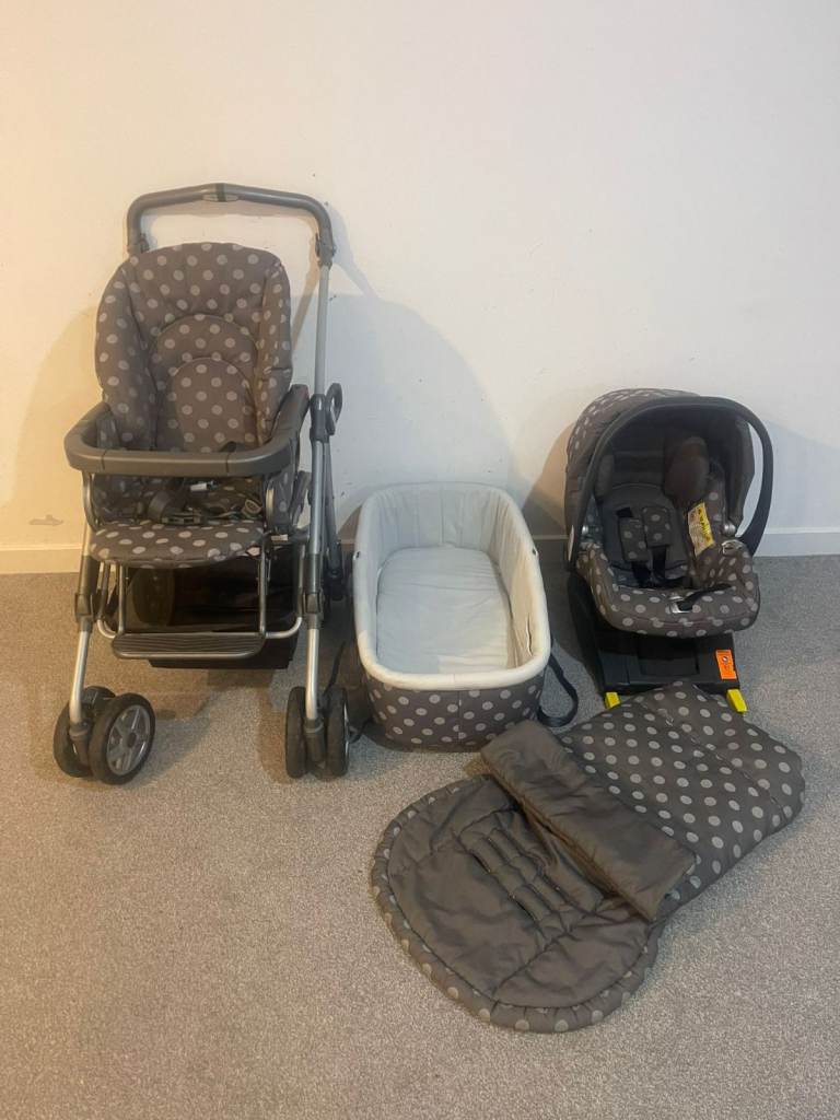 Mamas & Papas 3-in-1 Baby Travel System Bundle – Grey Polka Dot