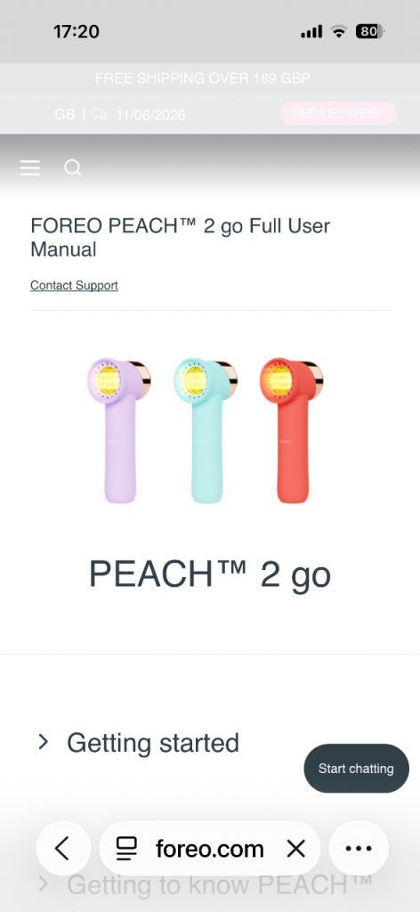 FOREO PEACH 2 Go IPL Hair Removal Device - Lavender, Brand New