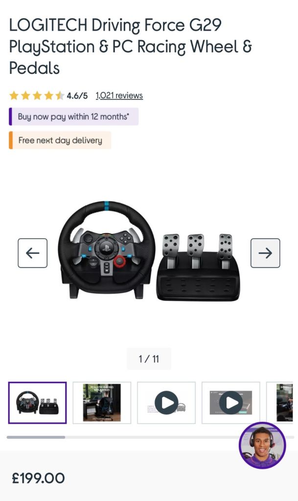LOGITECH Driving Force G29 PlayStation 4 PlayStation 5 & PC Racing Wheel & Pedals