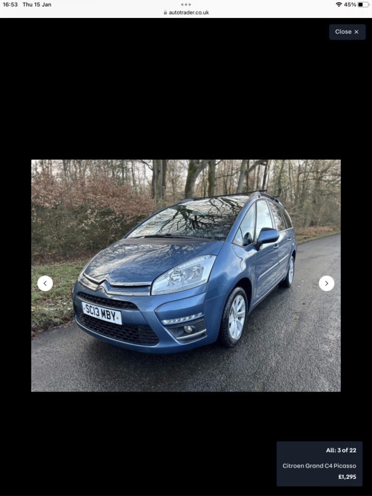 Citroen, C4 GRAND PICASSO, MPV, 2013, Manual, 1560 (cc), 5 doors