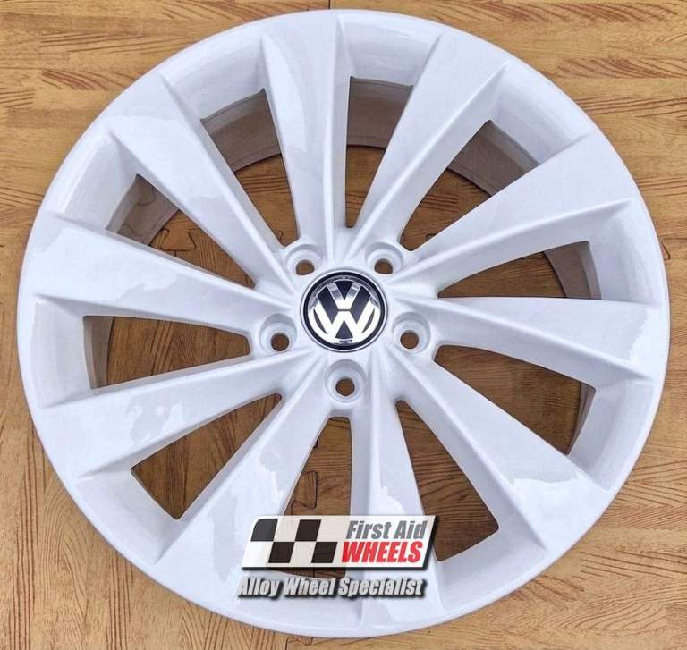 R128W Swap VW PASSAT CC SCIROCCO 4x 18" GENUINE INTERLAGOS GLOSS WHITE ALLOY WHEELS