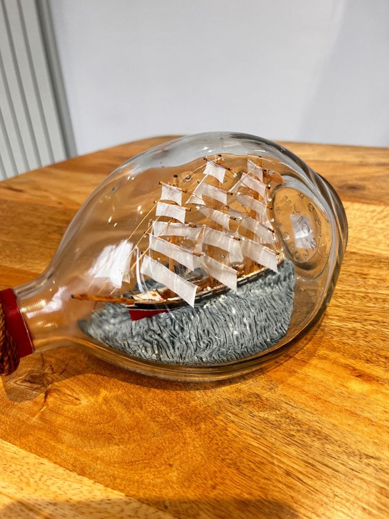 Vintage Haig’s dimple ship in a bottle. 